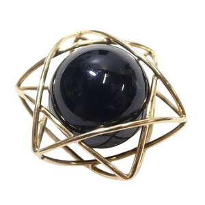 【K18】 オニキス ペンダントトップ ダビデの星 六芒星 イエローゴールド 18金 onyx pendent charm 【ネコポスOK】◇J