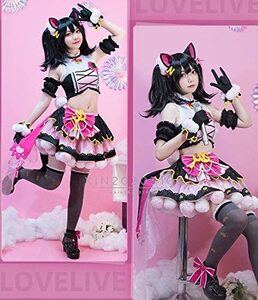 修正版 実物撮影 ラブライブ！ スクフェス AC キャットツインテール 矢澤にこ コスプレ衣装+靴下+耳風(ウィッグ 靴別売り)