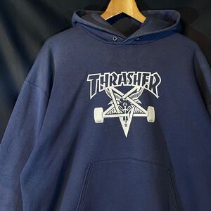 90s THRASHER 666 五芒星 デビルデザイン パーカー スラッシャー　　90年代 ビンテージ old フーディースウェット スケートボード 柳10472