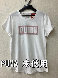 プーマ (PUMA) タグ付き未使用 白Tシャツ ピンクのロゴ レギュラーフィット サイズL