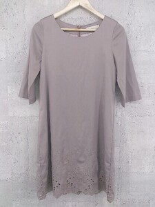 ◇ BEAMS LIGHTS ビームス ライツ 七分袖 膝丈 ワンピース 36 グレー系 *