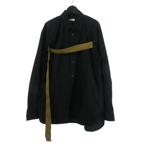 ドリスヴァンノッテン DRIES VAN NOTEN 23AW CROOM BIS 7118 M.W.SHIRT ベルテッド シャツ 長袖 M ブラック 黒 メンズ