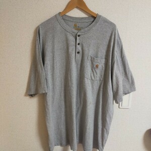 carhartt カーハート ヘンリーネック ポケットTシャツ ビッグサイズ 半袖 ワーク 2XL グレー