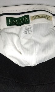 ☆Ralph Lauren サイズ32/32ツータックTOTAL CONFRORTスラックス黒ブラック裾ダブル縦ポケットWOOLパンツ長ズボン ボトムス ラルフローレン