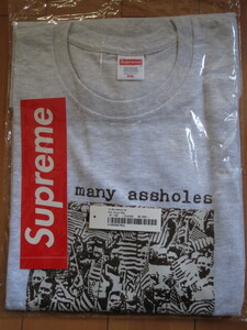送料無料 希少 ビッグサイズ XXL Supreme Too Many Assholes Tee Tシャツ グレー 正規品 Made in USA 新品未使用 タグ、ステッカー付き 