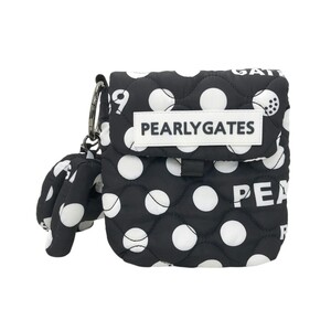 【1円】PEARLY GATES パーリーゲイツ 中綿 マルチポーチ ドット柄 ブラック系 FR [240101313966]