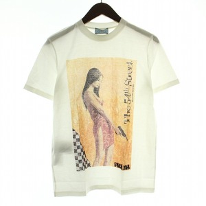 プラダ PRADA Poster girl the 54th Street ポスターガールthe 54thストリート Tシャツ カットソー 半袖 クルーネック プリント XS 白