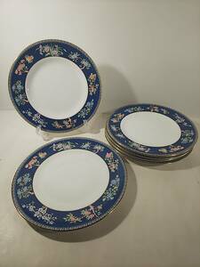 270 WEDGWOOD BLUE SIAM ウェッジウッド ブルーサイアム プレート 皿 6客セット 良品