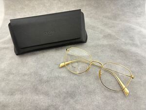 【入手困難】 CELINE セリーヌ 眼鏡 メガネ 伊達 gold frame 金 ゴールド 縁 フチ 美品 小物