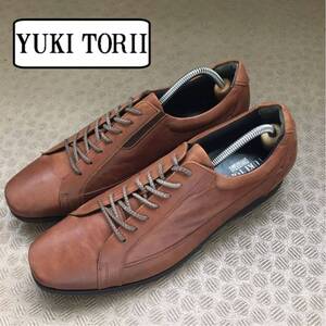 ★【 YUKI TORII HOMME 】★美品 大人のレザーカジュアルスニーカー ★サイズ 24.5