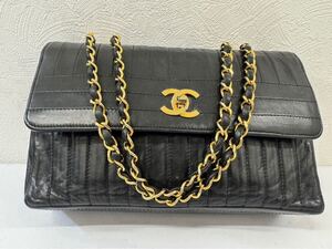 [1円スタート!] “美品” CHANEL シャネル　ココマーク マドモアゼル ターンロック ラムスキン チェーン ヴィンテージ バッグ