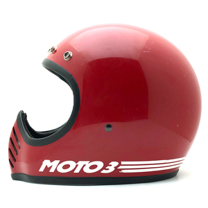 送料無料 BELL MOTO3 初期型 RED 60cm/ベルモト3ビンテージヘルメット赤レッドオフロードフルフェイスヘルメットvmモトスターstarmoto470s