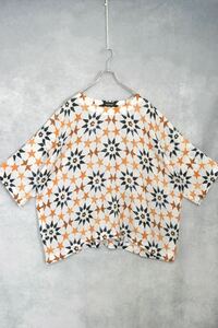 【 エスカンダー リネン総柄シャツ 】“ eskandar ” リネンプルオーバー / size 0 / 00s linen shirts リネンT shirin guild シャツ