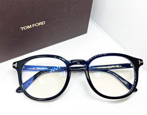 TOM FORD 正規品 ブルーライトカット付 BLUE BLOCK 眼鏡フレーム 伊達メガネ FT5795KB-001 ブラック 黒縁 トムフォード ボストン