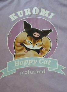 新品タグ付き　モフサンドサンリオ　ジップアップ半袖パーカー　M～L　ハッピーキャット　クロミ　KUROMI　コラボ　Happy cat　mofusand 