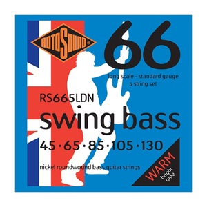 ロトサウンド 5弦ベース弦 1セット RS665LDN Swing Bass 66 Standard 5-Strings Set 45-130 LONG SCALE 5弦エレキベース弦 ROTOSOUND