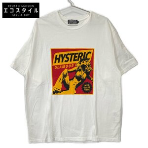 HYSTERIC GLAMOUR ヒステリックグラマー 02241CT14 ホワイト ガールプリント Tシャツ ホワイト XL トップス コットン メンズ 中古