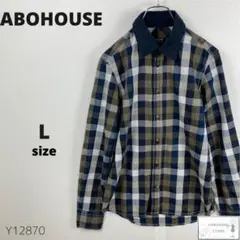 美品 ABOHOUSE アバハウス シャツ 長袖 トップス チェック柄 総柄