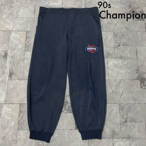 90s Champion チャンピオン プロダクツ sweat pants スウェットパンツ プリントロゴ ヴィンテージ リブパンツ PULSARS ネイビー 玉FL3447