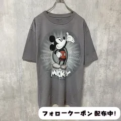 古着 used　Disney　ディズニー　Mickey Mouse　ミッキー　半袖オフィシャルプリントTシャツ　グレー　デザイン