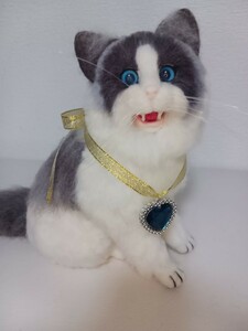 ++nannan++羊毛フェルト　猫　お座りラグドール　ハンドメイド　インテリア　置物