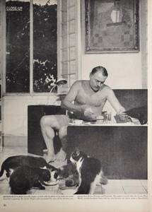 稀少！1950年代雑誌記事/アーネスト・ヘミングウェイと猫たち/Ernest Hemingway/Cats/A