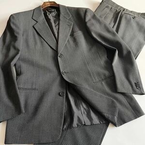 【最高級!!黒ラベル/希少XL相当/BORCONUOVO21】GIORGIO ARMANI/ジョルジオアルマーニ グレー 斜めST柄 セットアップ スーツ 50 VESTIMENTA 