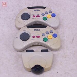 動作品 SS セガサターン ワイヤレスコントローラ 2台 + 受信機 HSS-0126/HSS-0125 まとめて セット セガ SEGA【10