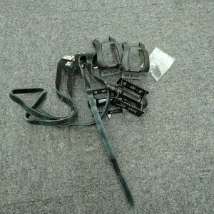 三ヶ島 三ヶ島 MKS MASH stream pedal MASH nylon double toe clips black MKS × MASH leather double toe straps black