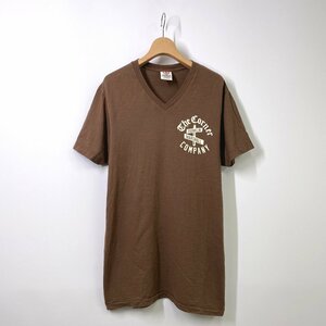 FRANKLIN&MARSHALL フランクリン&マーシャル 半袖VネックTシャツ M ブラウン 茶 ロゴ THE CORNER COMPANY