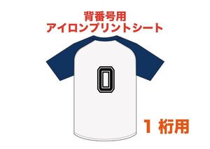 ★サッカー　背番号用アイロンプリントシート【1桁用】