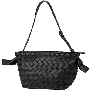 ボッテガヴェネタ BOTTEGAVENETA イントレチャート ショルダーバッグ ワンショルダー ハンドバッグ レザー ブラック レディース 【中古】