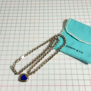 1000円〜　希少　vintage SV925 シルバー925 TIFFANY & Co. ティファニー　ハート　リンクチェーン　ネックレス　重さ約38g 送料無料　