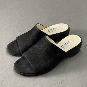 ♪2f6 agnes b. アニエスベー レザーヒールサンダル サイズM ブラック レディース シューズ leather sandal パンプス 女性用