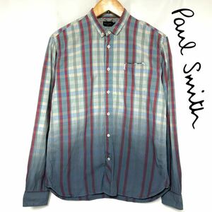 Paul Smith JEANS ポールスミス グラデーション チェック シャツ メンズ　L