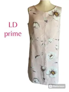 値下げ交渉可　LD prime 花柄ノースリーブミニワンピース　ピンク　サイズL