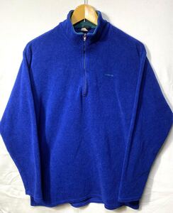 ■ 90s USA製 ビンテージ patagonia パタゴニア ハーフジップ CAPILENE キャプリーン フリース プルオーバー XL ブルー アウトドア ■