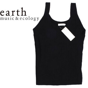 ◆新品 earth music&ecology リブラインニットタンクトップ 定価1,499円 sizeXL ブラック 1H16L2B0260 アースミュージック&エコロジー