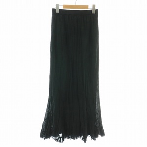 未使用品 メドモアゼル MES DEMOISELLES 22AW SP SKIRT フレアスカート ロング マキシ ギャザー 36 S 黒 ブラック /NW22 レディース