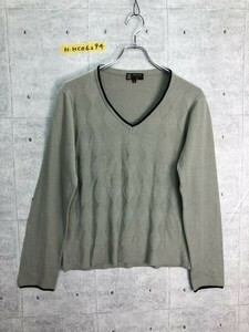 MICHEL KLEIN ミッシェルクラン アーガイル柄 ニット セーター ニットソー トップス キレイめ キレカジ 着回し シック