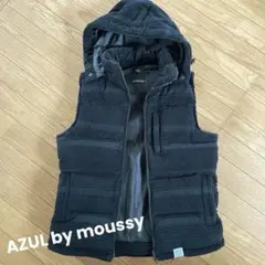 AZUL by moussy フード付きベスト S ブラック