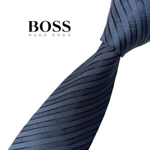 HUGO BOSS ネクタイ やや細身 レジメンタル柄 ストライプ柄 ヒューゴボス USED 中古 m1793