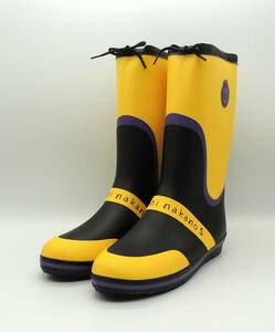 雨の日対策 歩きやすい ジュニア レインブーツ 男女軽量 長靴 軽量 年間商品 オールシーズン 日本製 ヒロミチナカノ HN010 イエロー 24.5cm