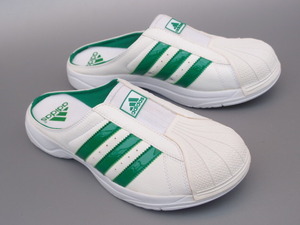 デッド!! 新品 !! 26,5 限定 adidas スーパースター SS CLOG 白ｘ緑 サンダル クロッグ スリッポン