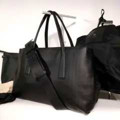 美品 ザネラート DUO M＋ トートバッグ 2way ショルダー クラッチ 黒