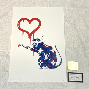 DEATH NYC バンクシー Banksy「LOVE RAT」ルイヴィトン LOUISVUITTON 世界限定100枚 ポップアート アートポスター 現代アート KAWS