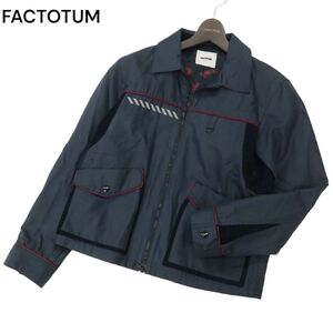 FACTOTUM ファクトタム オム 通年 ダブルジップ ワーク ジャケット ブルゾン Sz.44　メンズ ネイビー 日本製　C4T00875_1#O