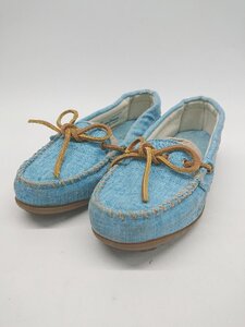 ◇ Minnetonka ミネトンカ 233 キャンバス モカシン サイズ5 ブルー レディース P