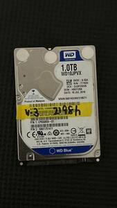 1TB 使用2198時間　WesternDigital　WD10JPVX　送料無料