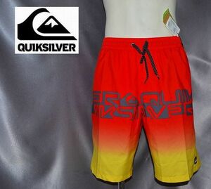 新品 L クイックシルバー 正規品 ボードショーツ サーフパンツ ドローコード ポケット 水着 QUIKSILVER ブランドマーク MKZ6 